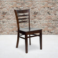 Ladder Back Wooden Restaurant Chair 17.25 W X 20 D X 33.75 H