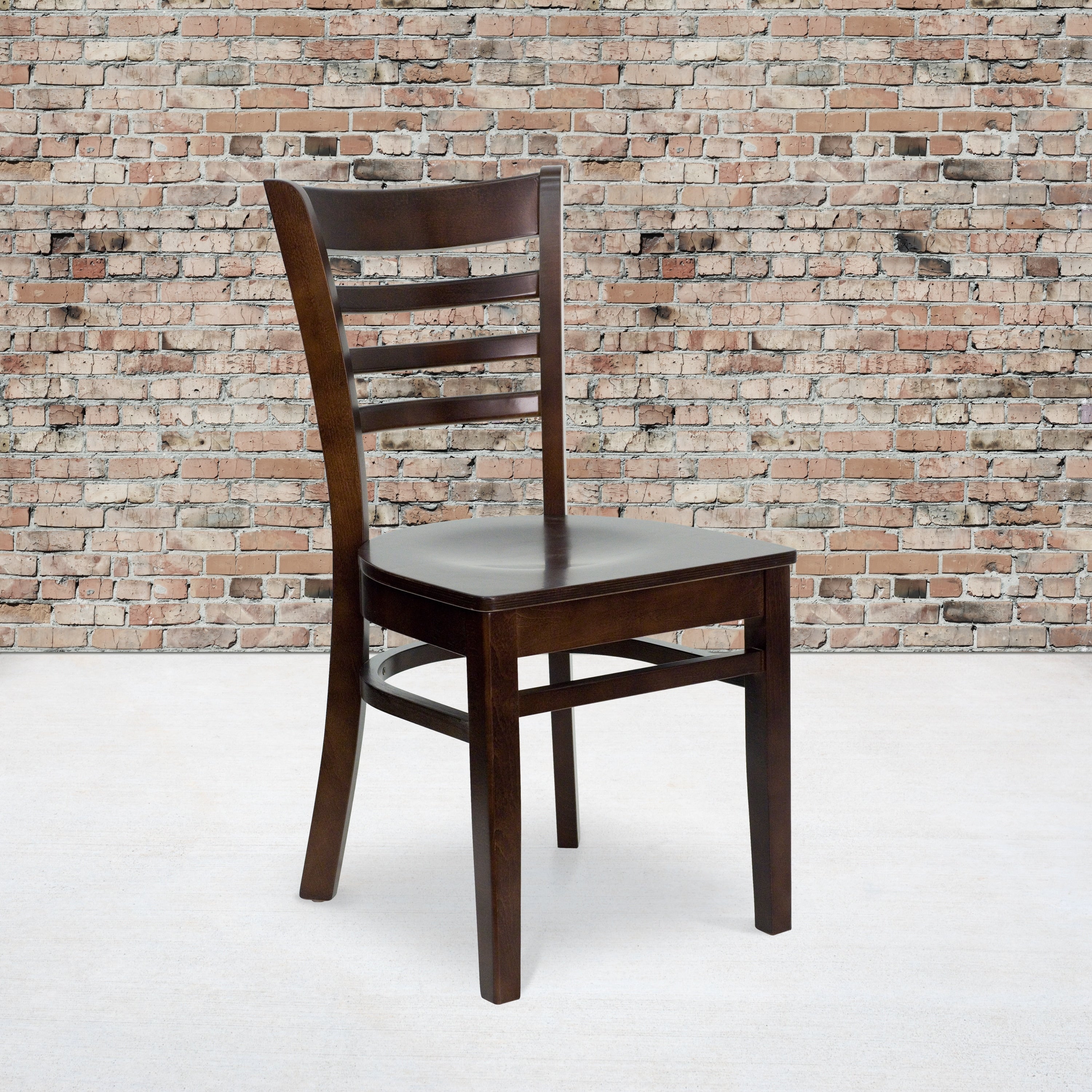 Ladder Back Wooden Restaurant Chair 17.25 W X 20 D X 33.75 H