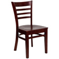 Ladder Back Wooden Restaurant Chair 17.25 W X 20 D X 33.75 H