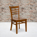Ladder Back Wooden Restaurant Chair 17.25 W X 20 D X 33.75 H