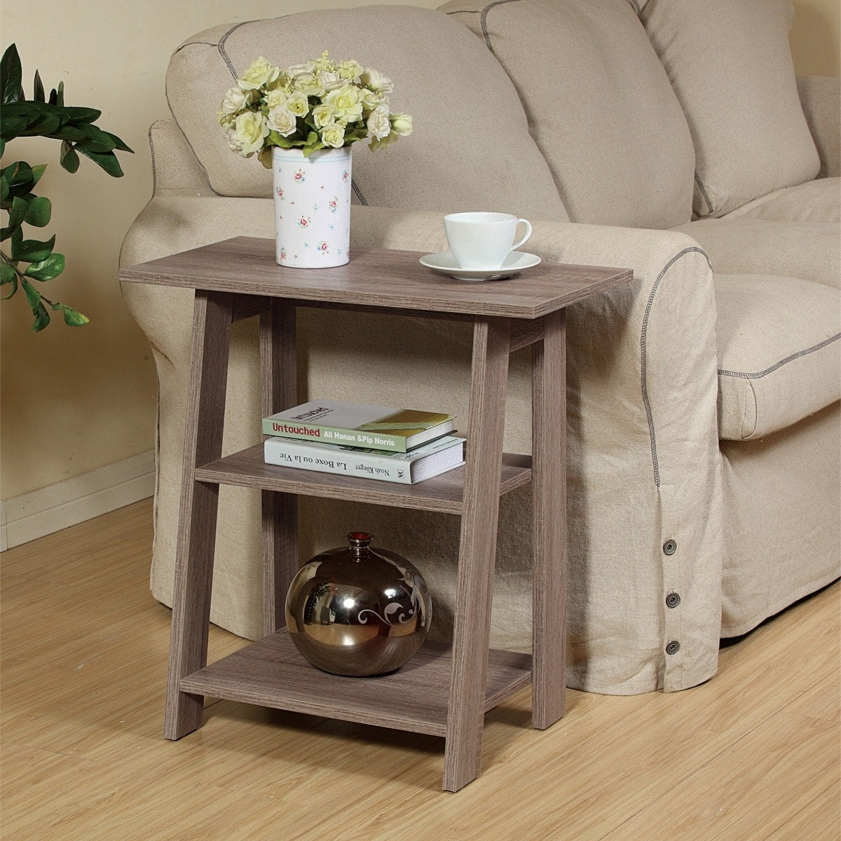 Ladder Chairside Endtable Rustic Grey