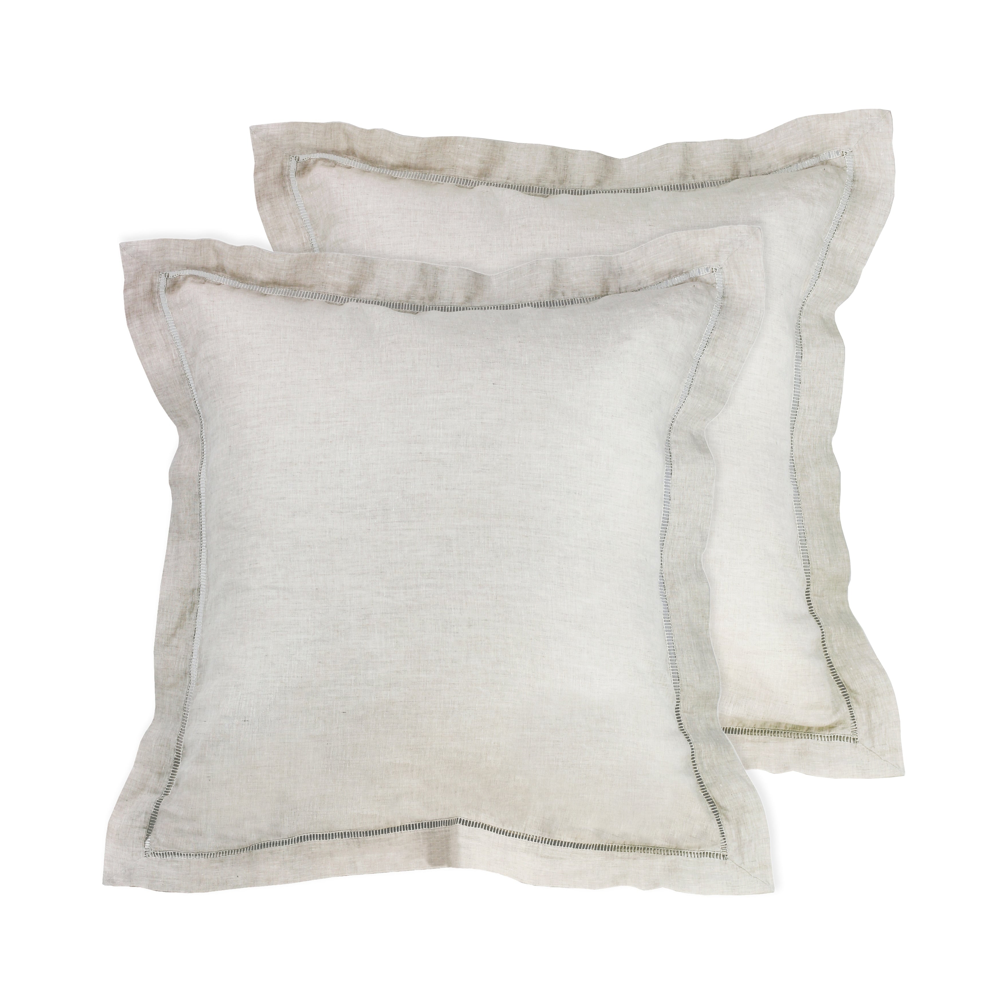 Ladder Hemstitch Linen Pillowcases Euro Shams