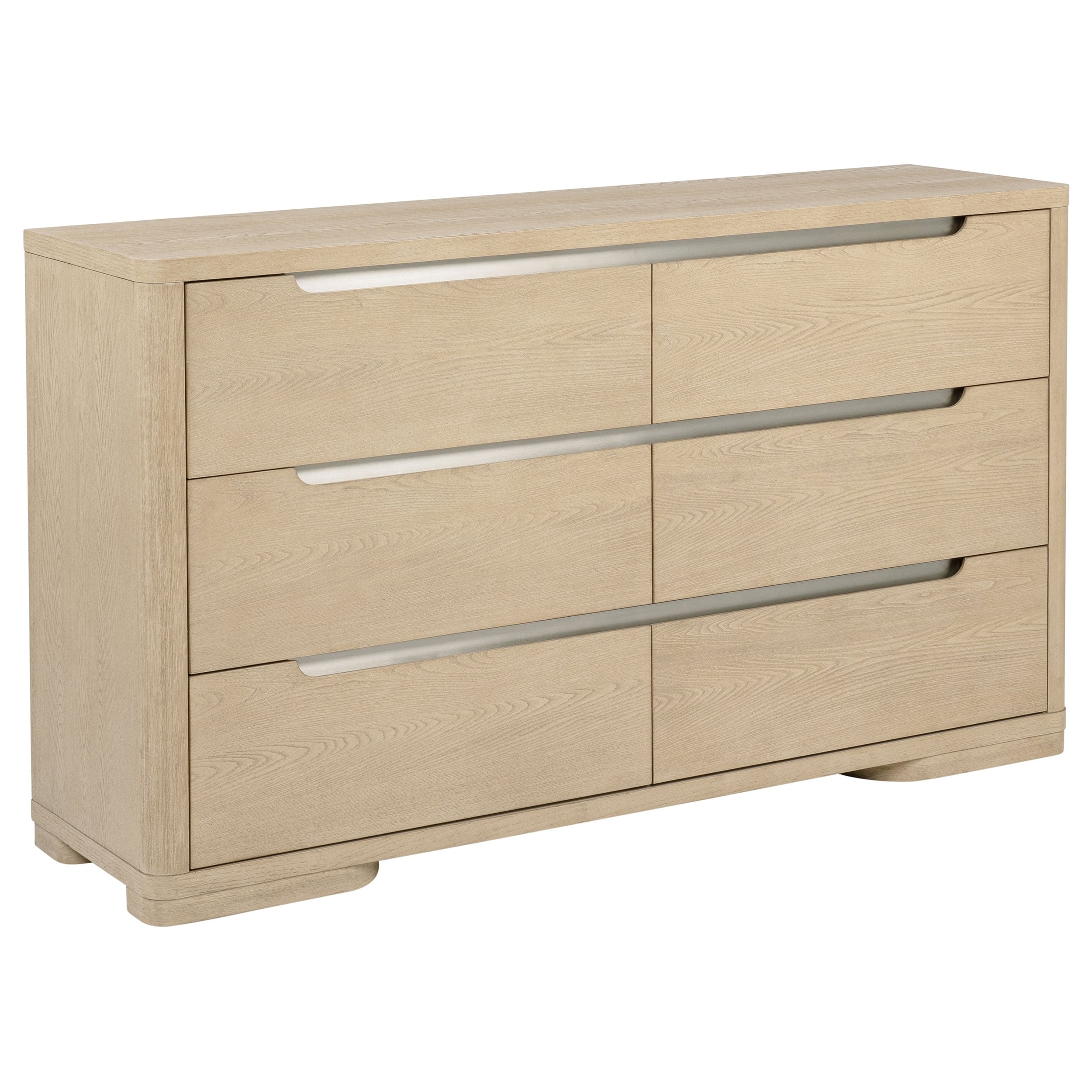 Ladera 6 Drawer Bedroom Dresser And Mirror Light Elm