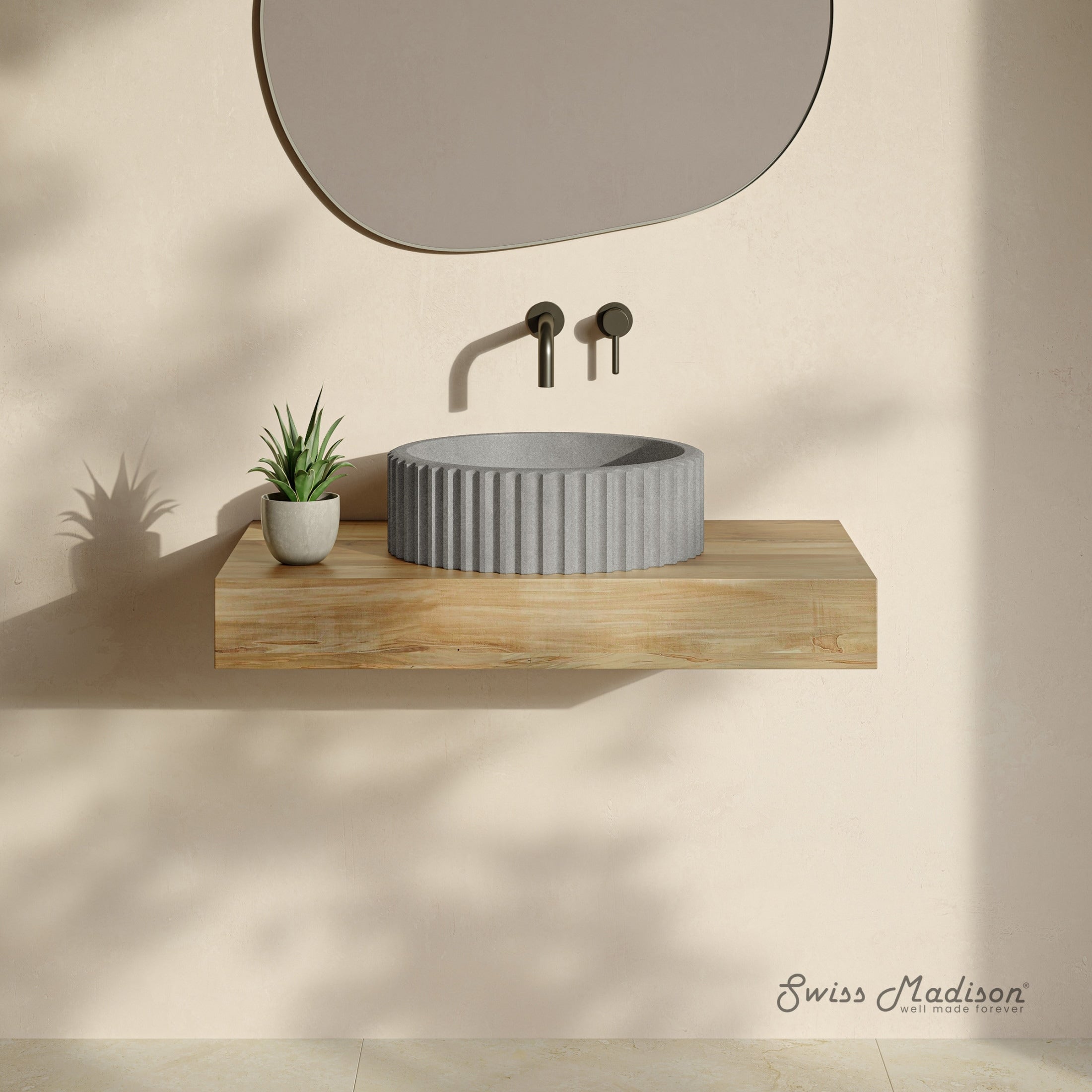Lafayette 16 Round Concrete Vessel Sink In Gray 16