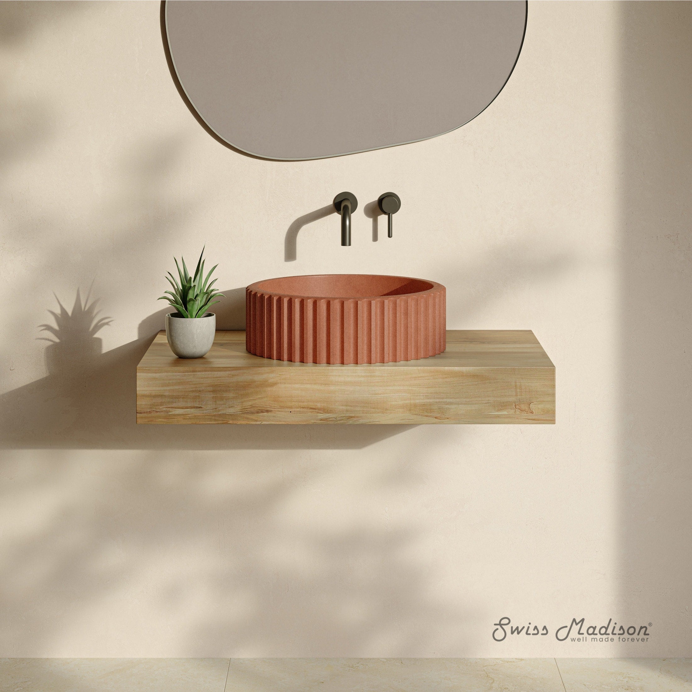 Lafayette 16 Round Concrete Vessel Sink In Terracotta 16