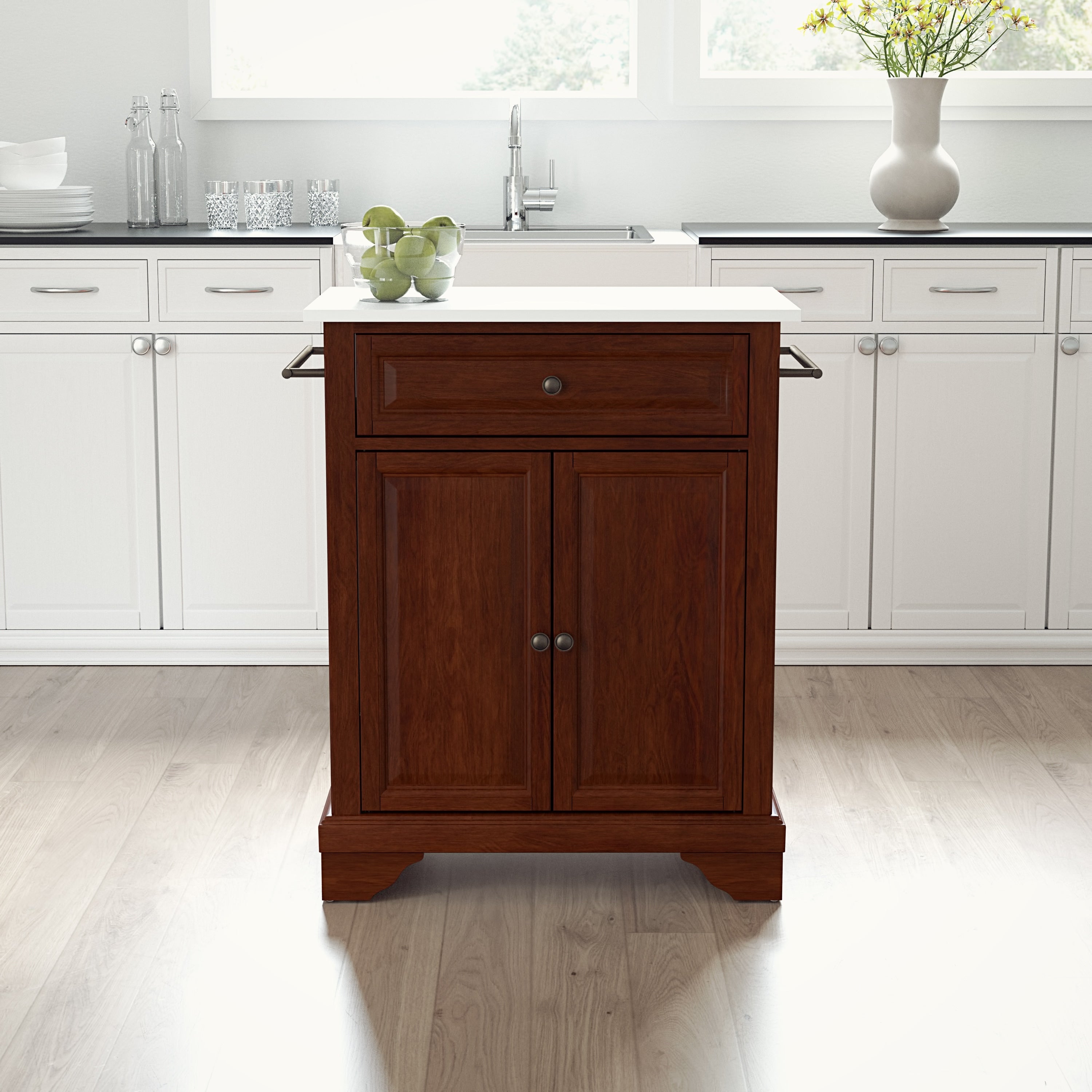 Lafayette Granite Top Portable Kitchen Island Cart 31 W X 18 D X 35.5 H