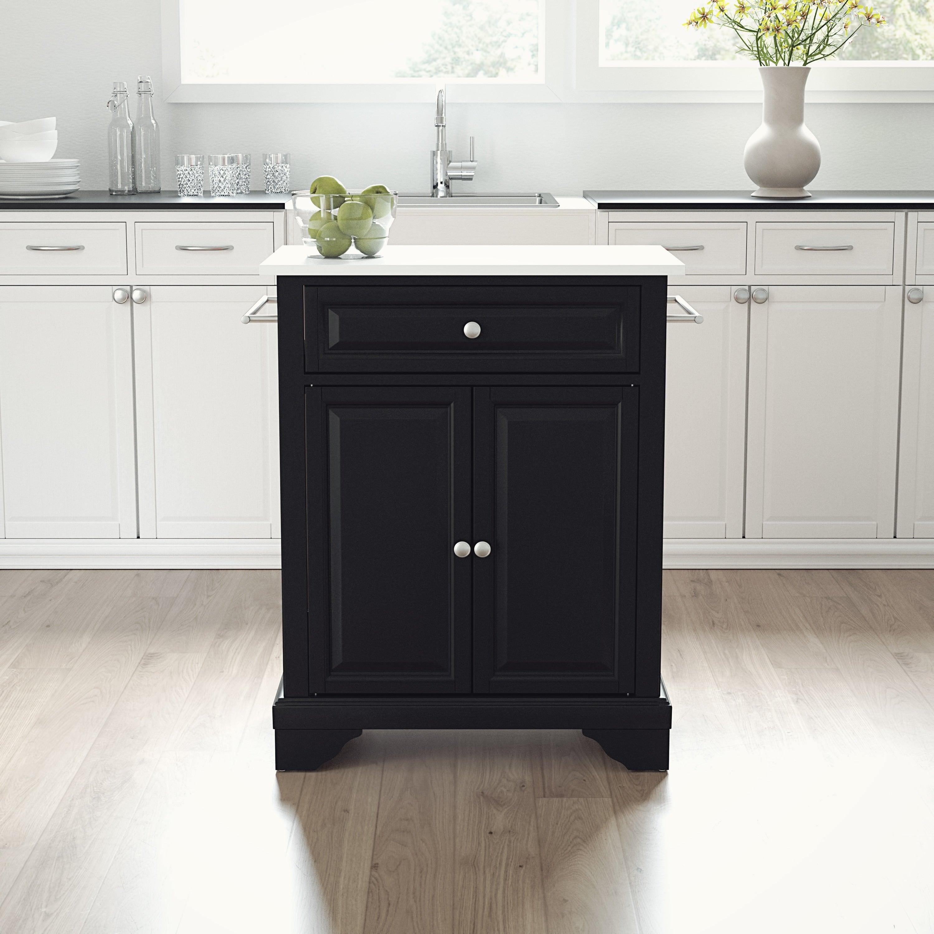 Lafayette Granite Top Portable Kitchen Island Cart 31 W X 18 D X 35.5 H