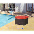 Lagoon Magnolia Rattan Ottoman