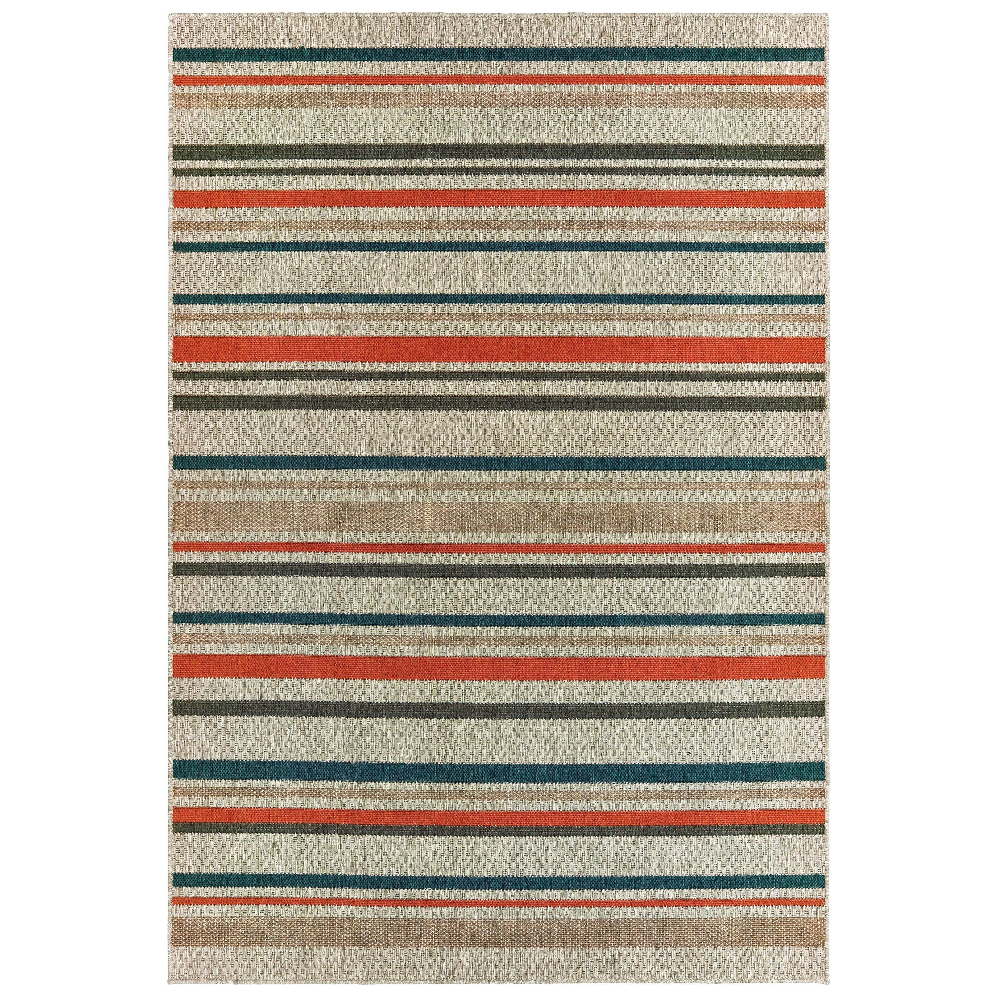 Laguna Striped Grey Blue Indoor Outdoor Area Rug
