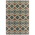 Laguna Tribal Vibes Grey Orange Indoor Outdoor Area Rug