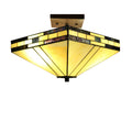 Laida 2 Light Off White 14 Inch Tiffany Style Ceiling Lamp