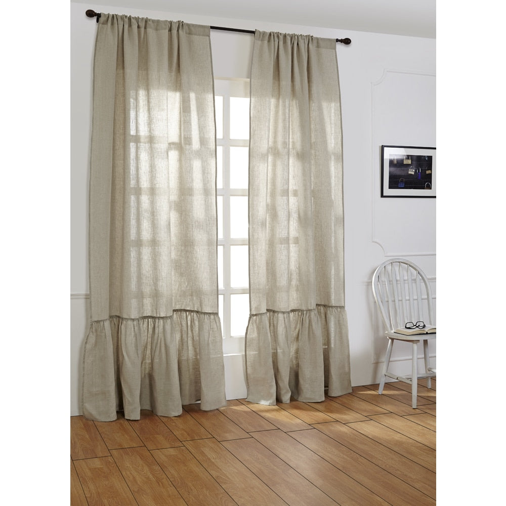 Laila Linen 96 Inch Curtain Panel 42 X 96