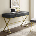 Silver Orchid Lerch Two Drawer Campaign Desk