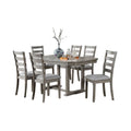 Lais 7Pc Dining Table Set With 6 Ladderback Chairs Rustic Gray