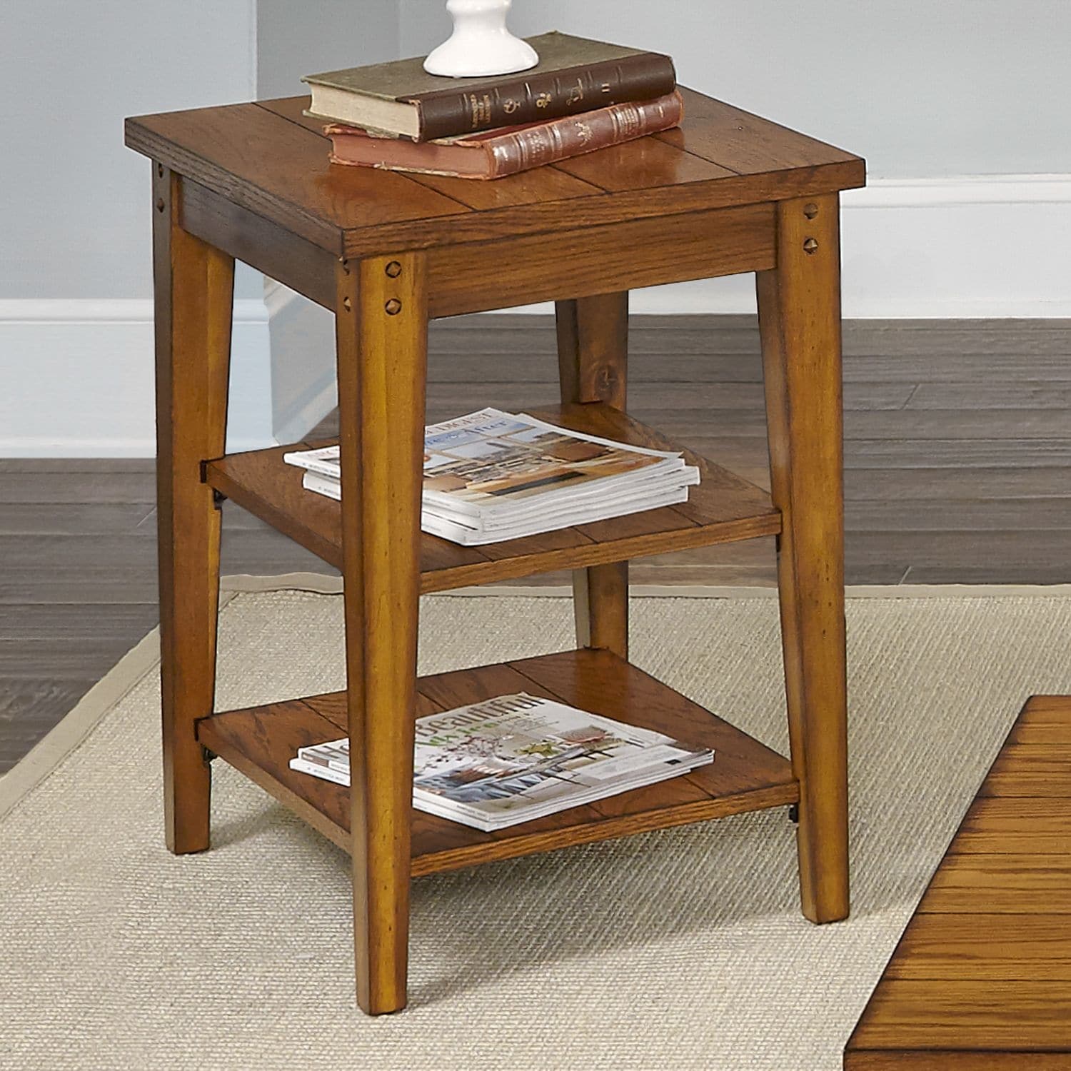 Lake House Oak Tiered Table