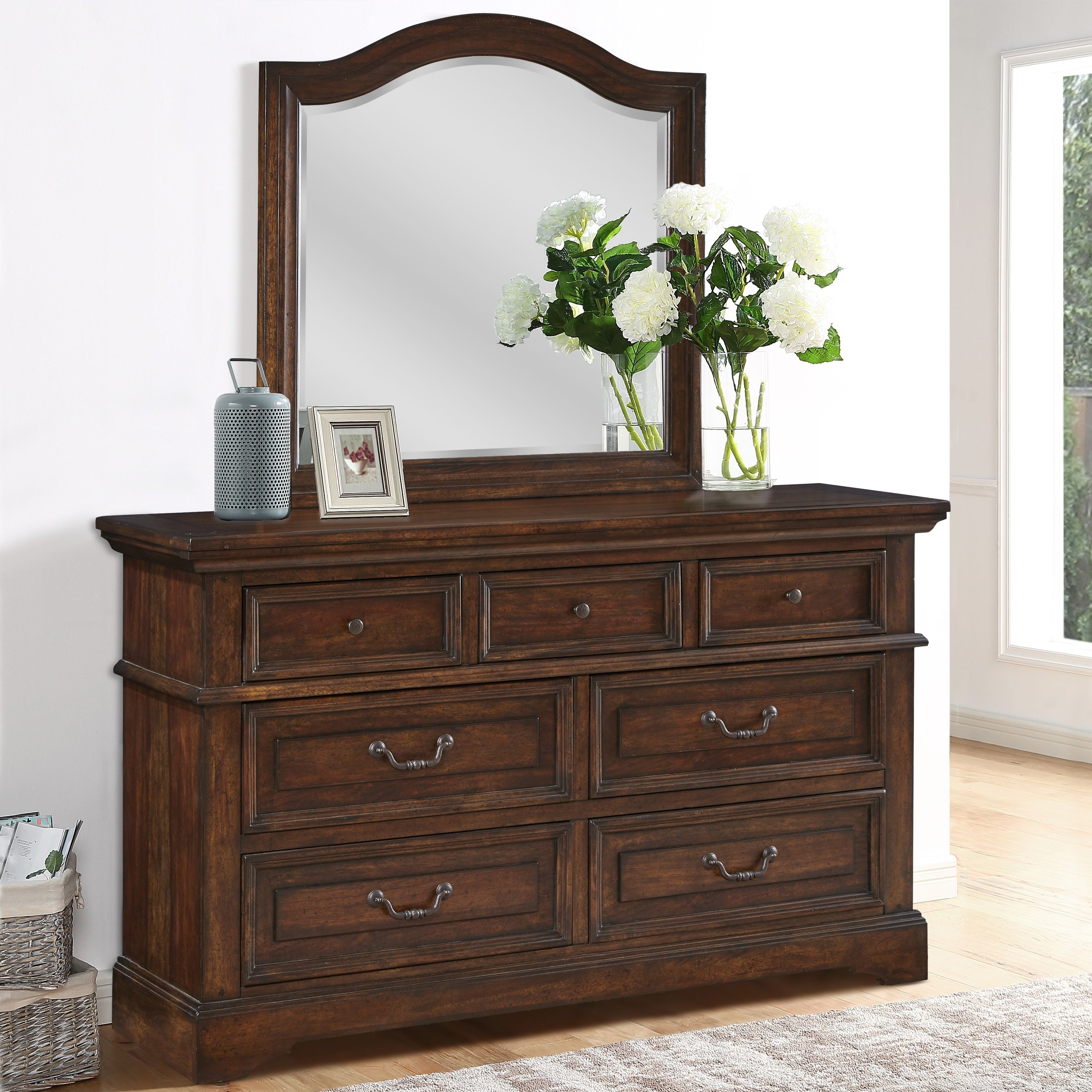 Lakewood Distressed Wood Dresser With Mirror By Greyson Living