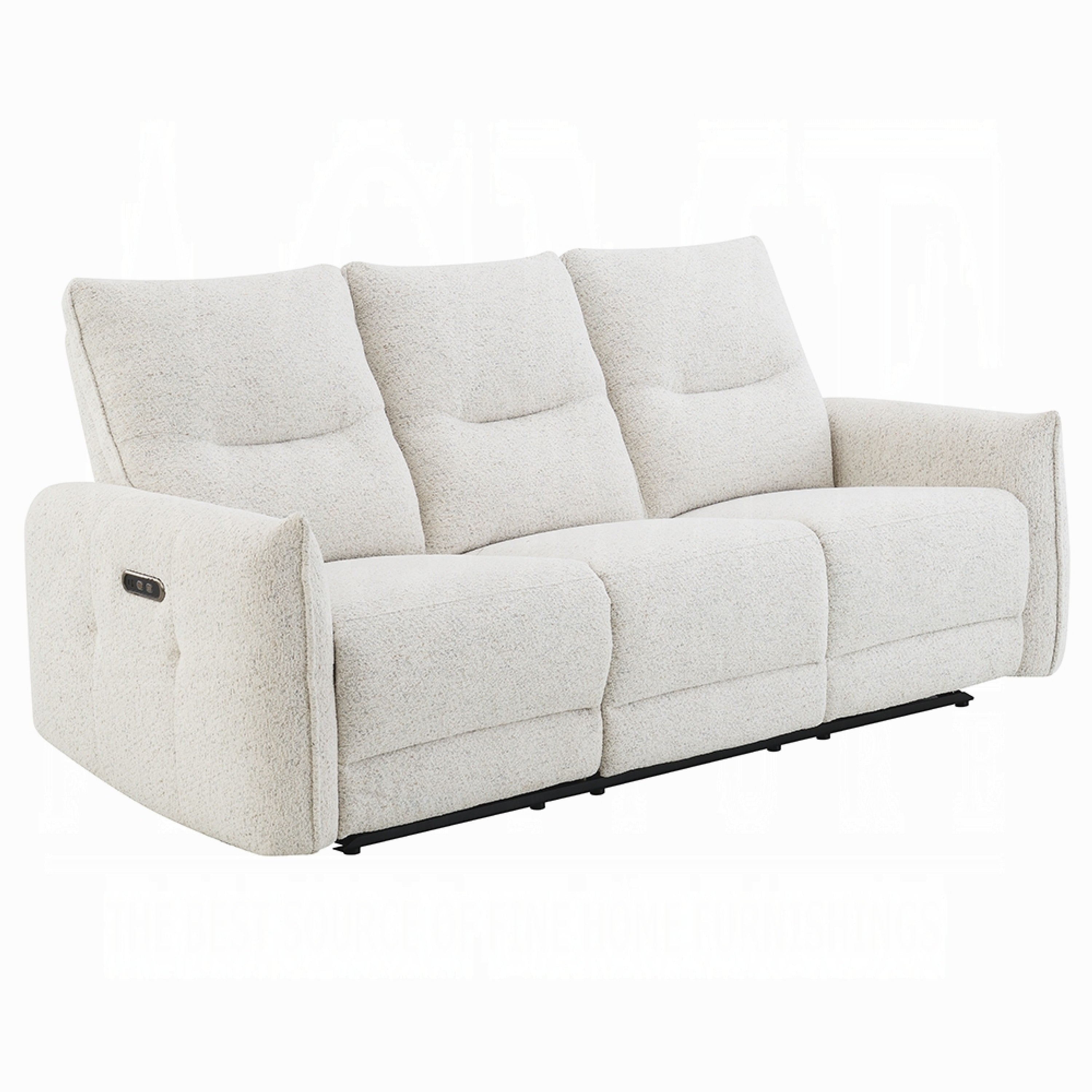Lali Power Motion Recliner Sofa With Usb Port 3 Seater Cream Chenille