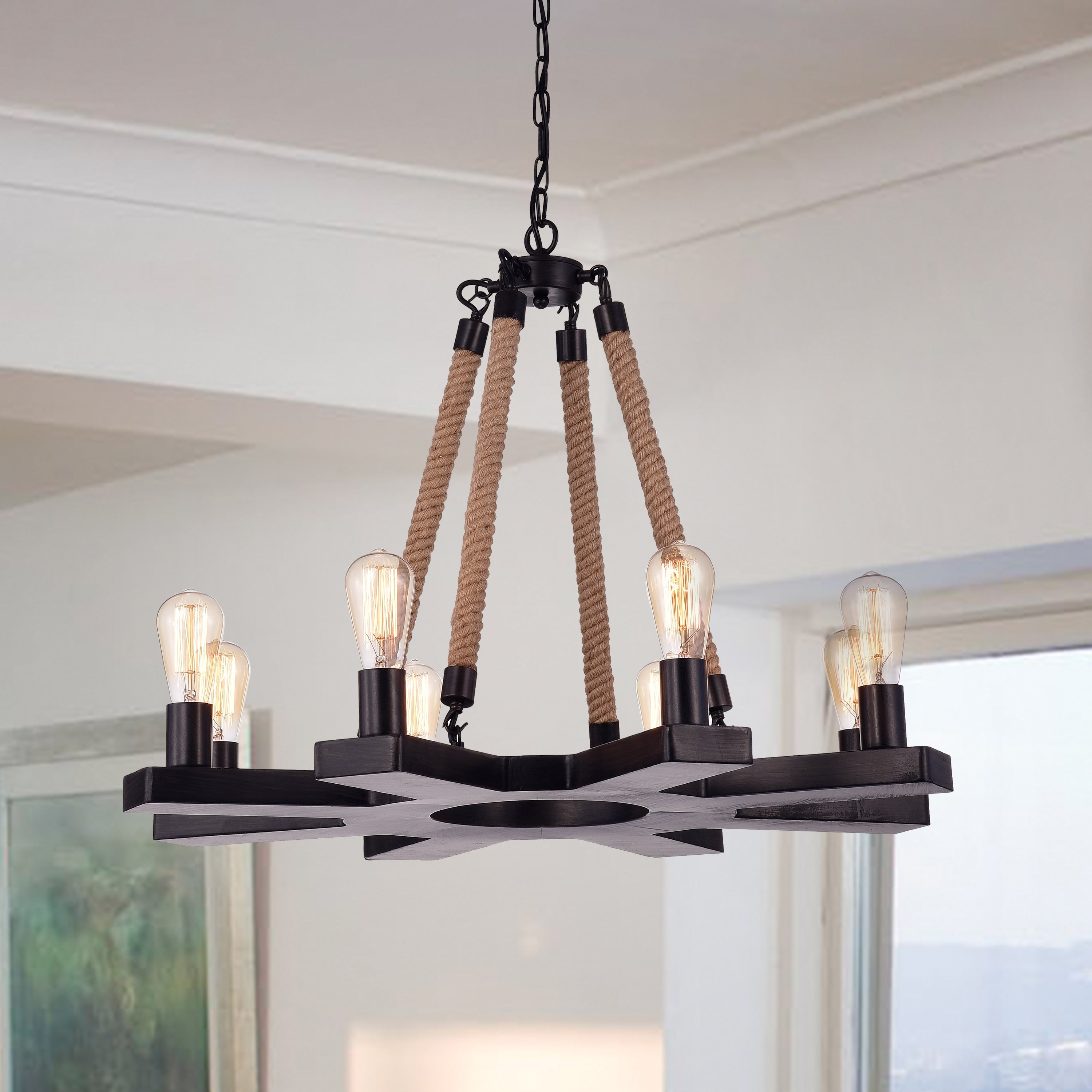 Lalveri 8 Light Candle Style Wagon Wheel Chandelier