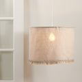 Lamp Shade With Stonewashed Fringe Design