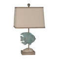 Lamps Per Se 22.5 Inch Blue Fish Table Lamp Set Of 2
