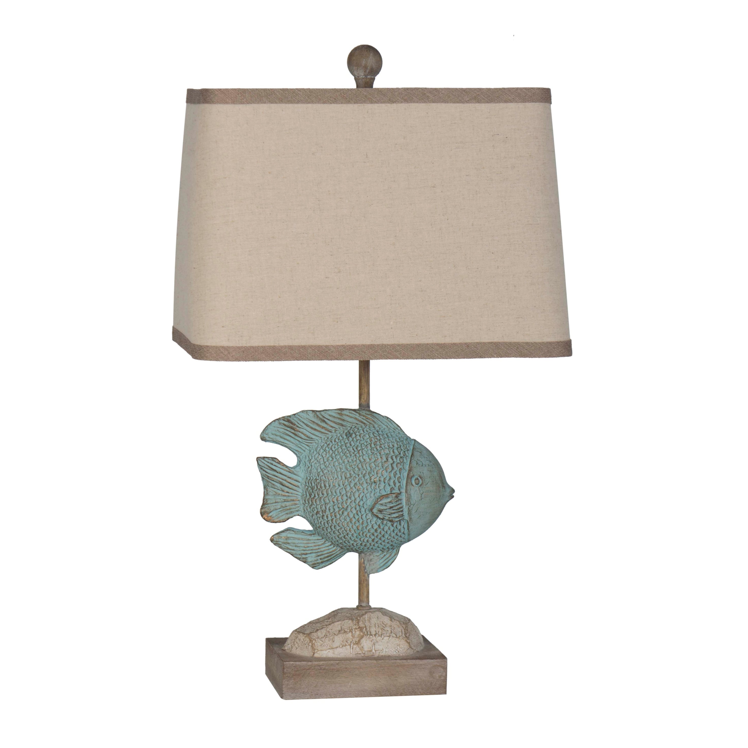 Lamps Per Se 22.5 Inch Blue Fish Table Lamp Set Of 2