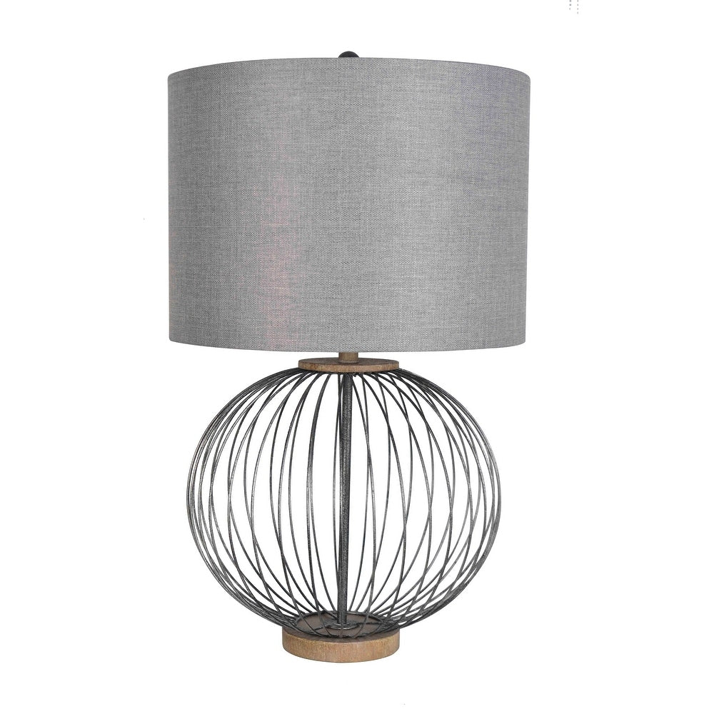 Lamps Per Se 30 Inch Metal Table Lamp With Grey Shade