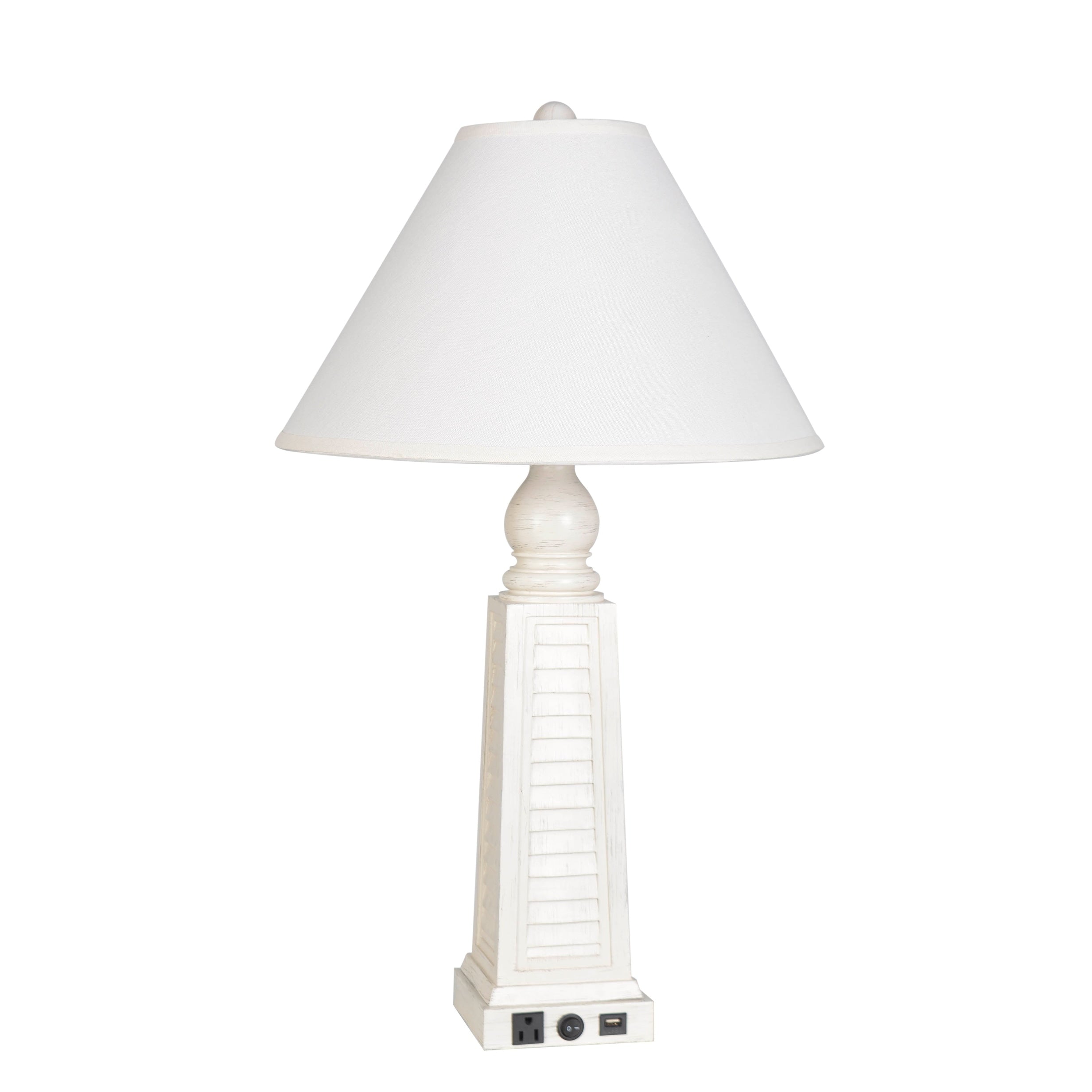 Lamps Per Se 30 Inch White Shutter Usb Table Lamp Set Of 2