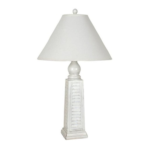 Lamps Per Se 30.5 Inch White Shutter Table Lamp Set Of 2