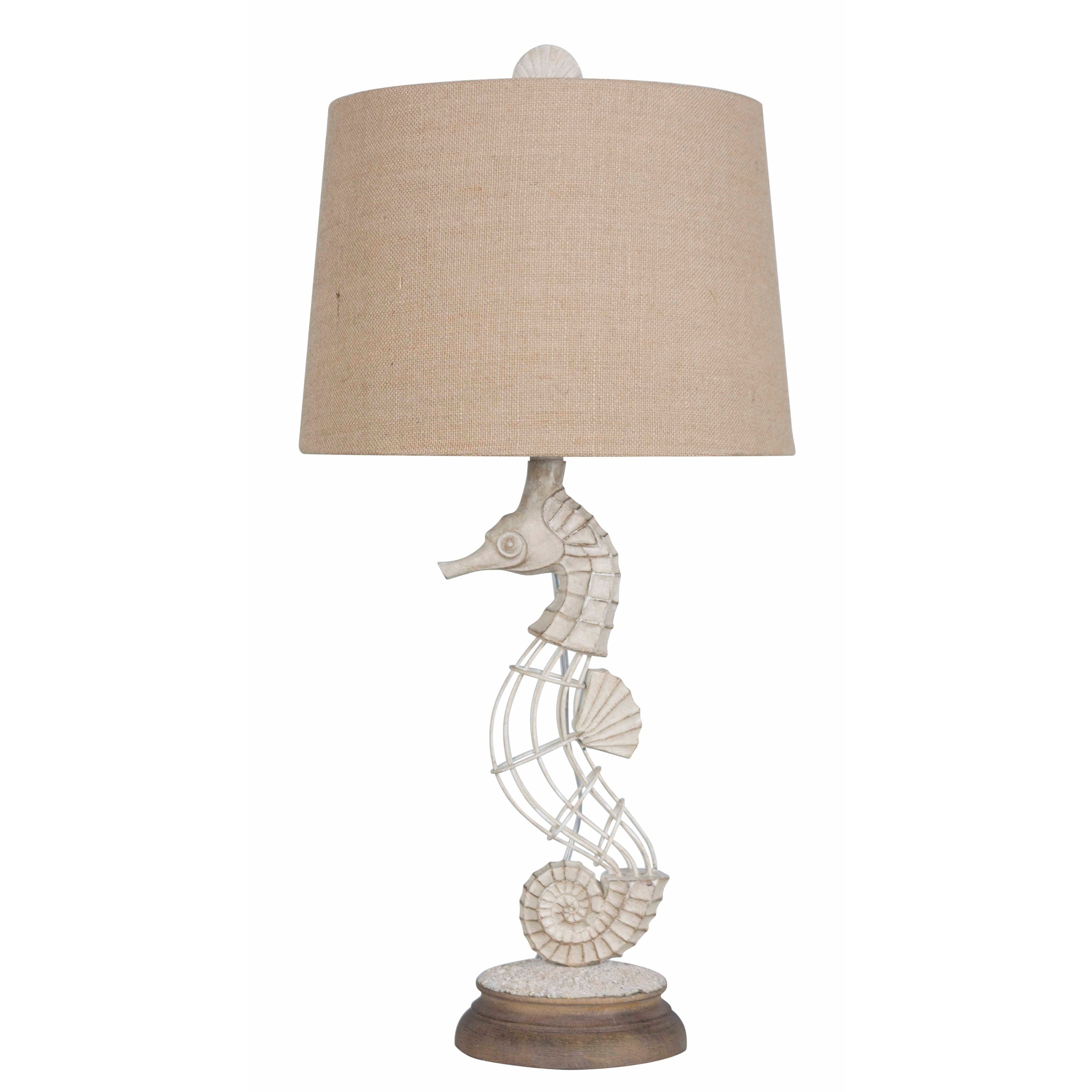 Lamps Per Se 31.5 White Metal Seahorse Table Lamp Set Of 2 N A