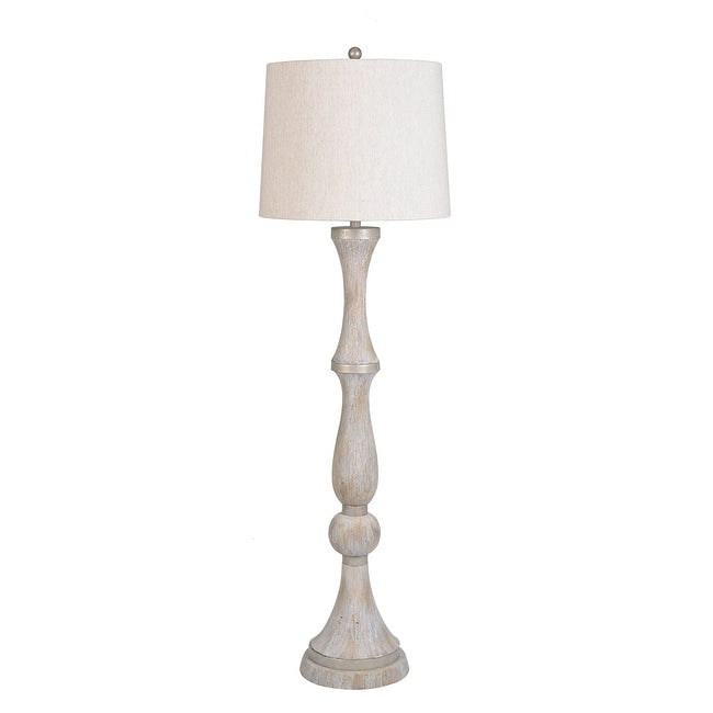 Lamps Per Se 60.5 Inch White Washed Wood Floor Lamp