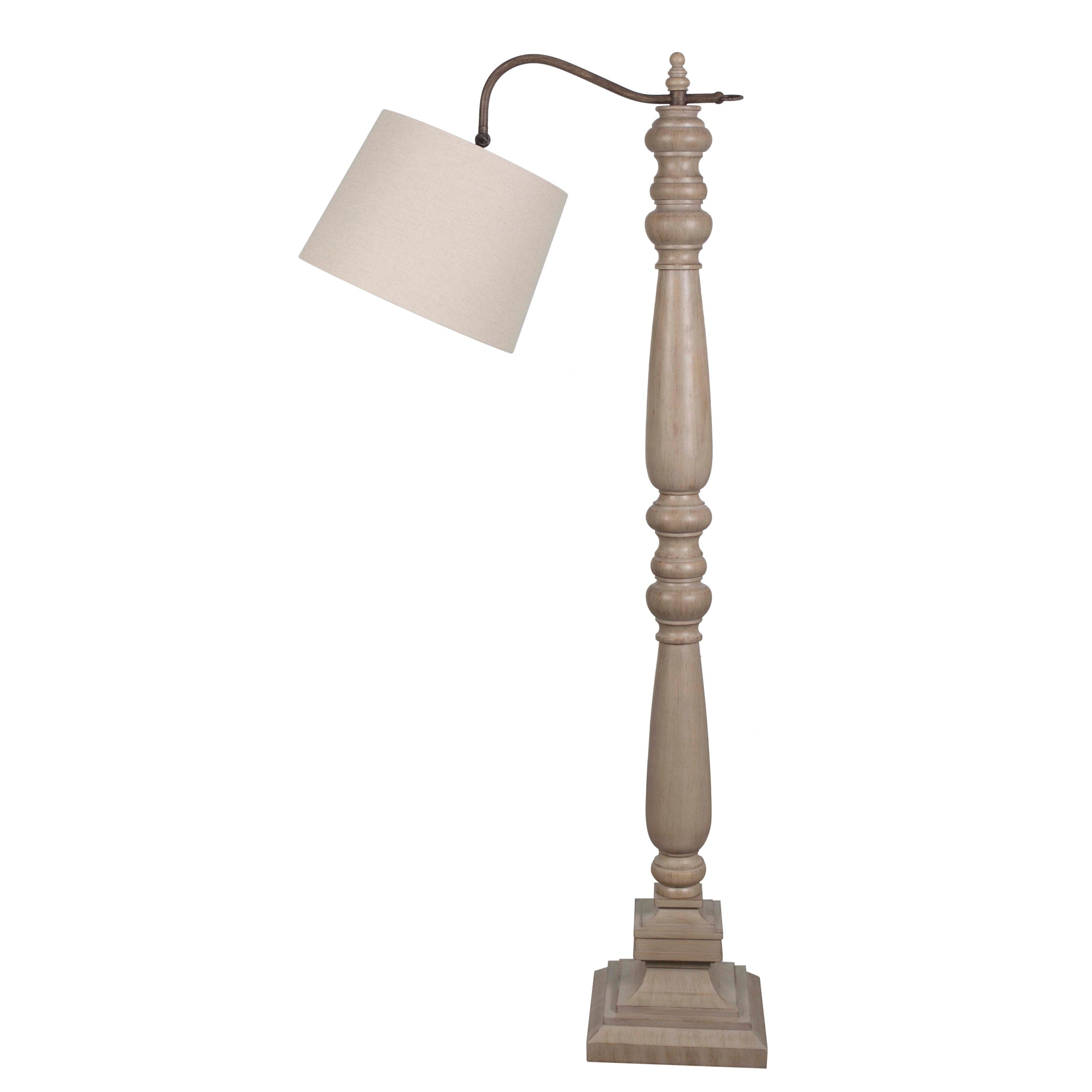 Lamps Per Se 60.5 Washed Wood Toned Floor Lamp N A