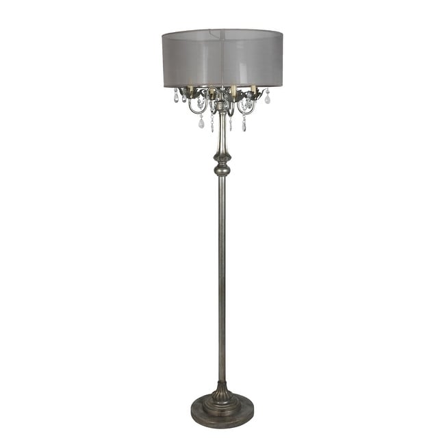 Lamps Per Se 65 Inch 4 Light Antique Silver Floor Lamp