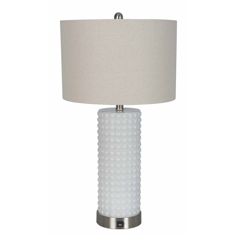 Lamps Per Se 28.5 White Usb Table Lamp Set 28.5