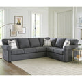 Lancaster Grey Sectional Sofa Bed With Queen Gel Memory Foam Mattress