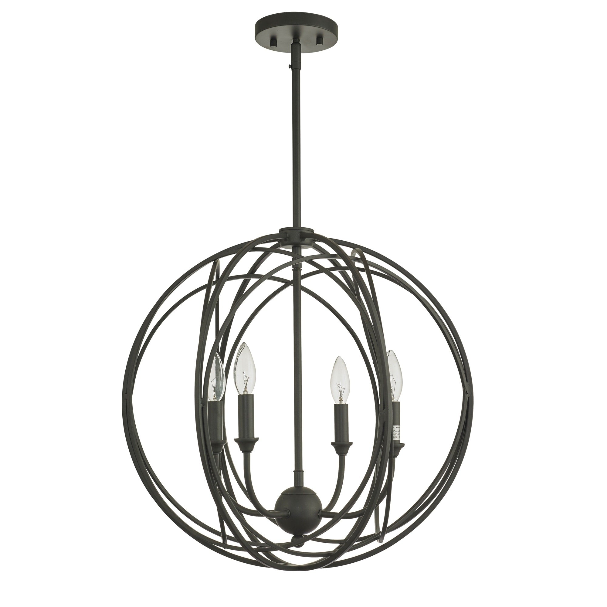 Lancelot Oil Rubbed Bronze 4 Light Globe Cage Pendant