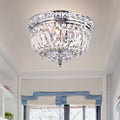 Landek Chrome 10 Inch Crystal Ceiling Lamp