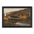 Landingsbrygge Husvik Drbak 1875 Hans Gude Custom Framed Canvas
