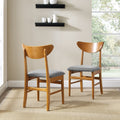 Landon 2Pc Wood Dining Chairs W Upholstered Seat 33.25 H X19.75 W X 19.75 D