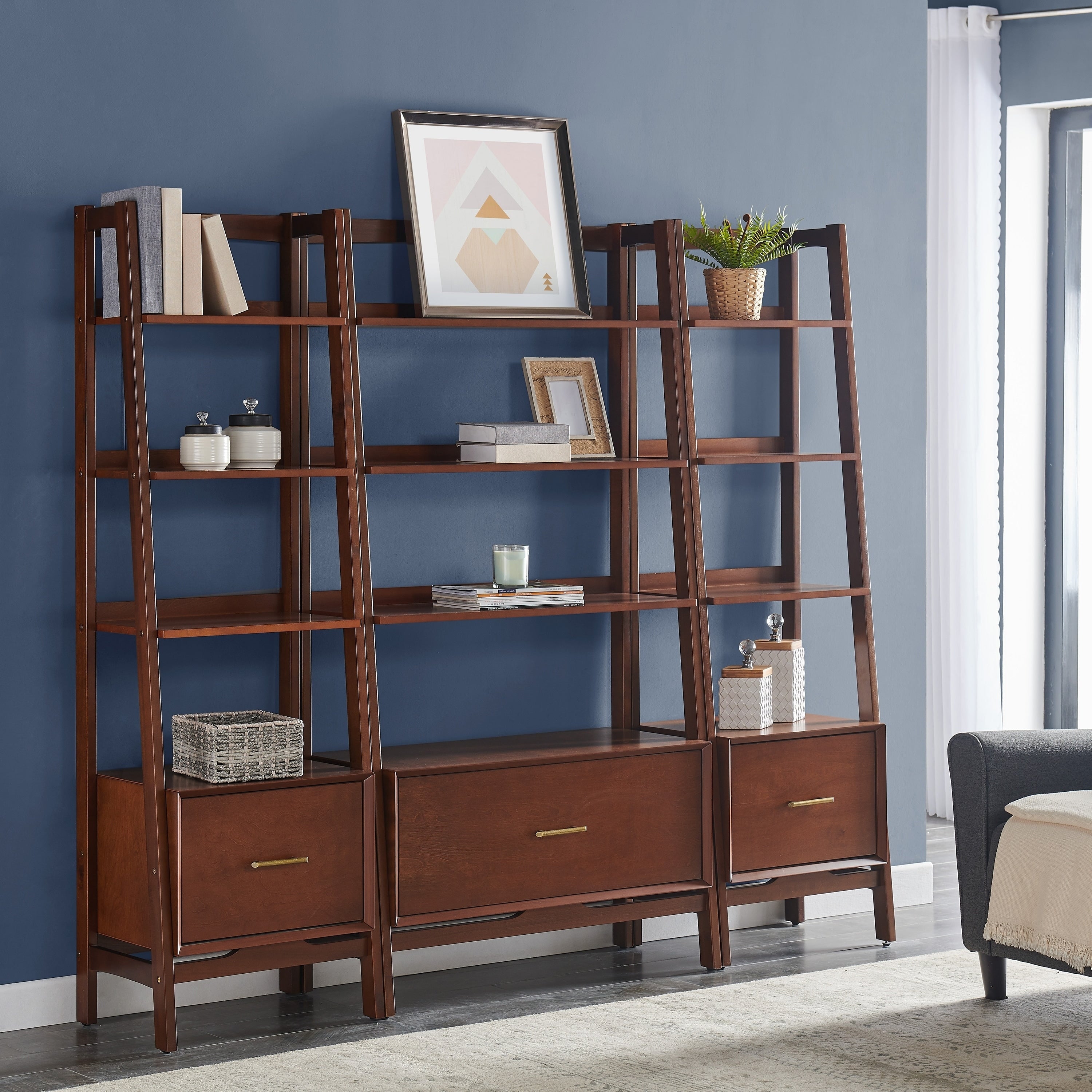 Carson Carrington Passdal 3 Piece Mahogany Etagere Set