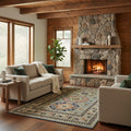 Landon Tribal Triple Medallion Wool Blend Area Rug