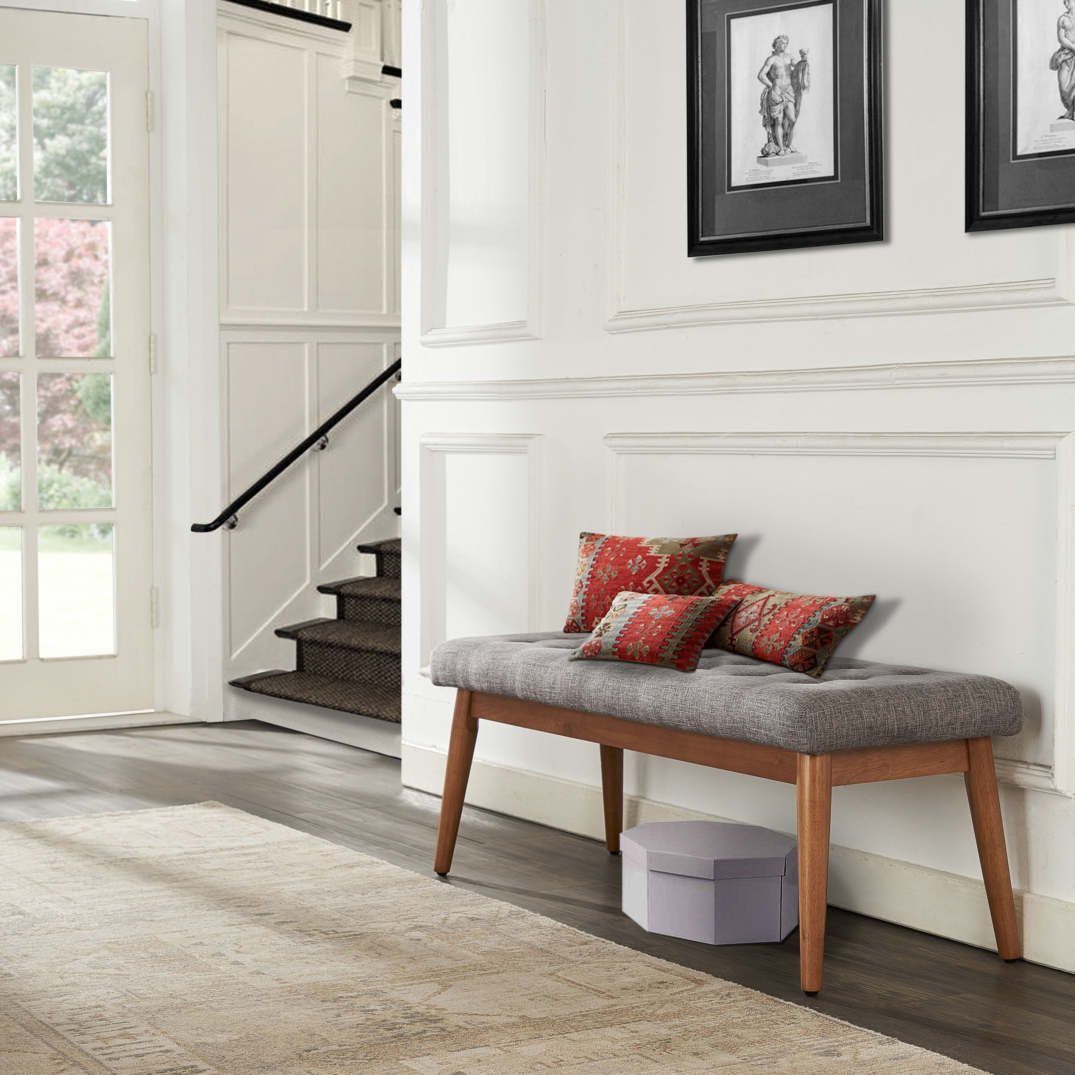 Landon Upholstered Bench In Acorn