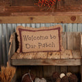 Tan Country Holiday Decor Vhc Landon Welcome To Our Patch 14X22 Pillow Cotton Text Appliqued Cotton Burlap