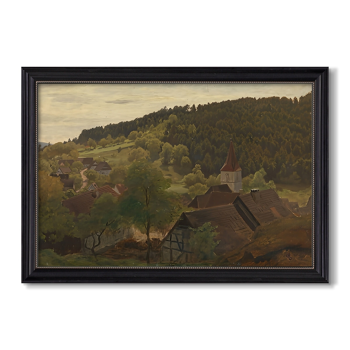 Landscape From Ebersteinburg In Baden 1876 Hans Gude Custom Framed Canvas