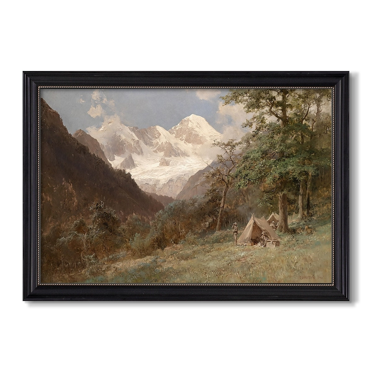 Landscape In The Caucasus C 1921 Edward Theodore Compton Custom Framed Canvas