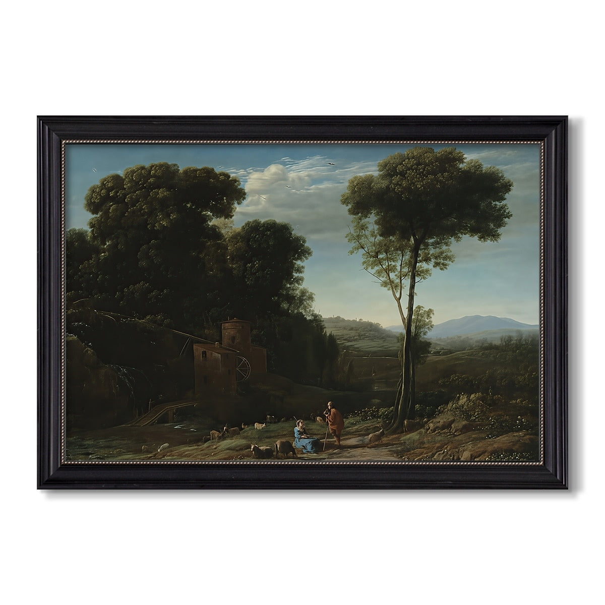 Landscape With A Water Mill C 17Th Century Claude Lorrain Custom Framed Canvas