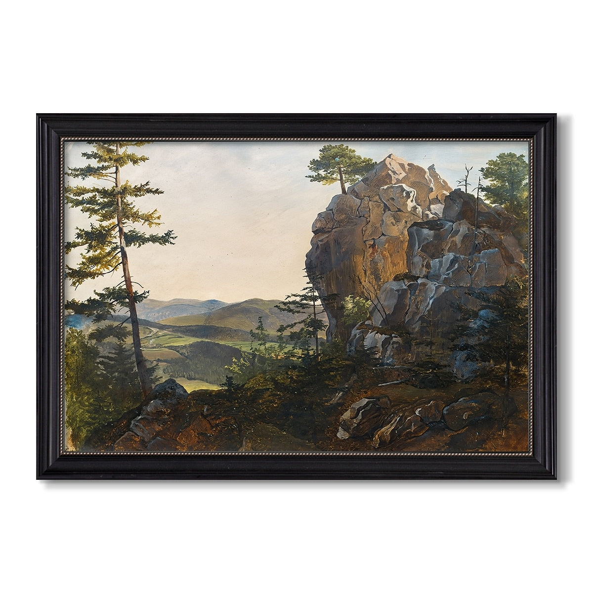 Landscape With The 1839 Friedrich Gauermann Custom Framed Canvas