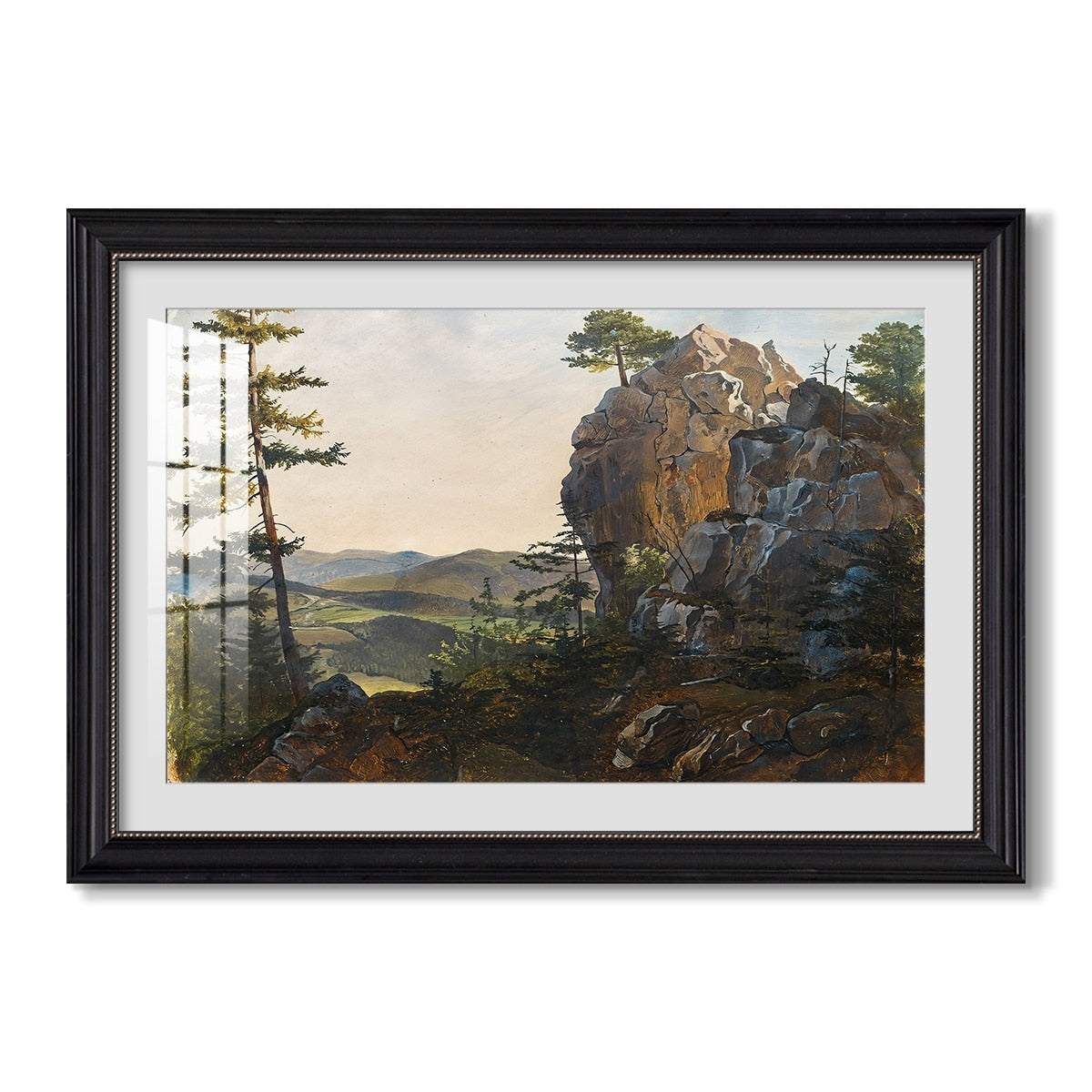 Landscape With The 1839 Friedrich Gauermann Custom Framed Print