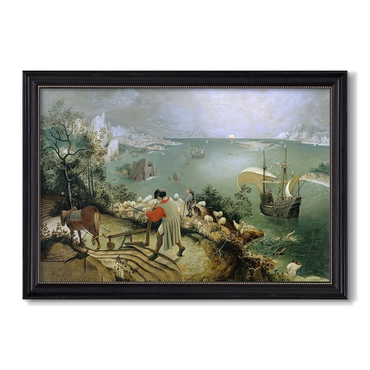 Landscape With The C 1560 Pieter Bruegel The Elder Custom Framed Canvas