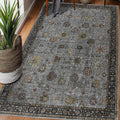 Lanfar Dark Gray Vintage Bordered Area Rug