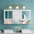 Langford 55 Modern Wall Mounted Mirror Medicine Cabinet With Adjustable Shelf Open Storage And Soft Close Doors By Gdfstudio